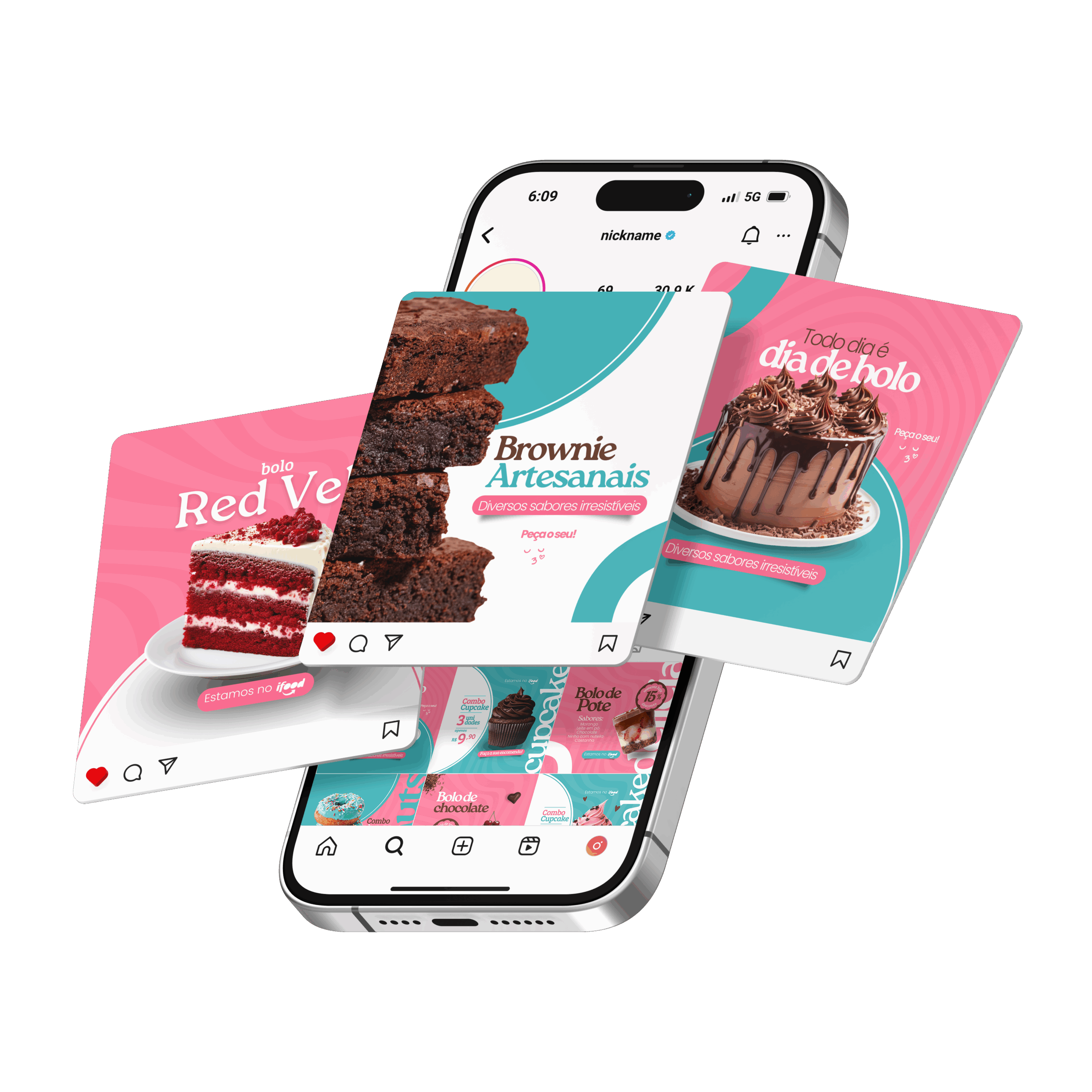 Mockup complementar - Pack Confeitaria